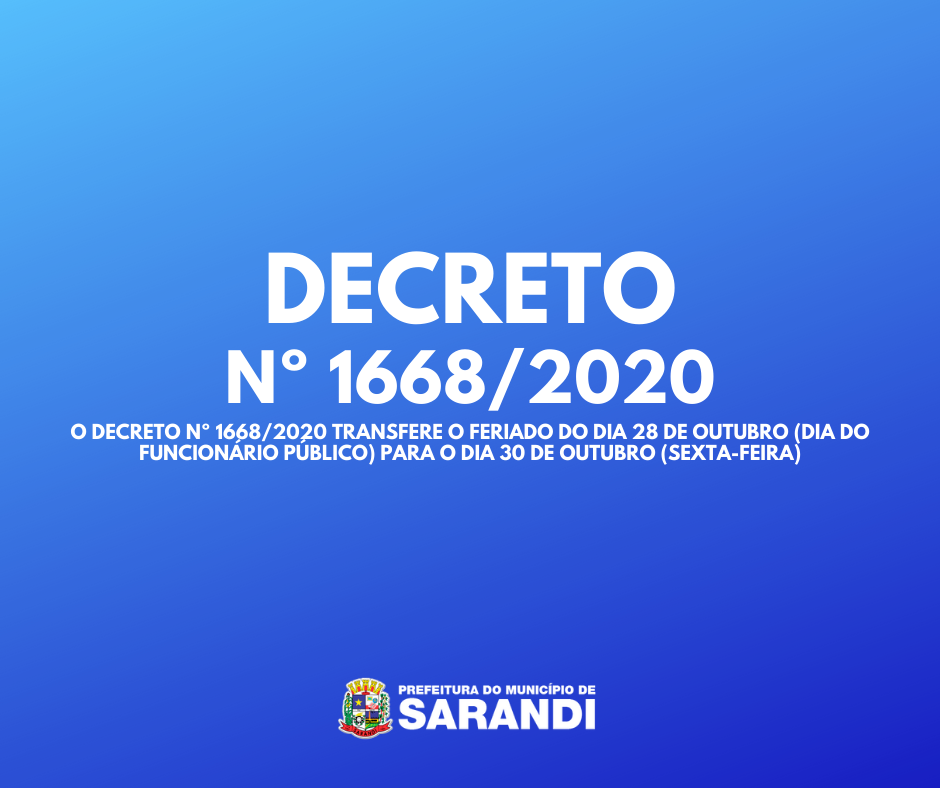 Decreto nº 1668/2020